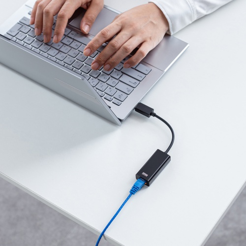 USB-CVLAN8BK / USB-LAN変換アダプタ(1Gbps・USB-A接続)