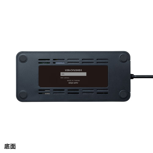 USB-CVU3HD3 / USB3.1-HDMIディスプレイアダプタ(4K対応・ 2出力・LAN-ポート付き)