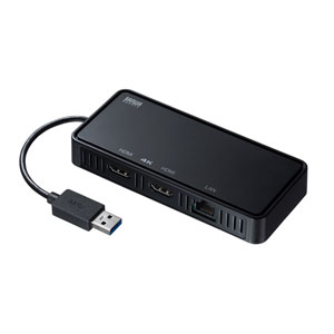 USB-CVU3HD3 / USB3.1-HDMIディスプレイアダプタ(4K対応・ 2出力・LAN-ポート付き)