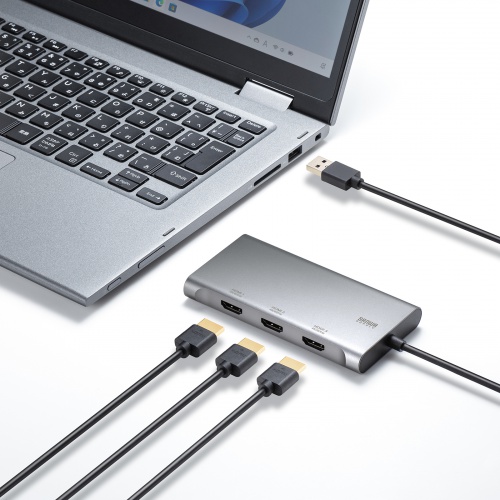 USB-CVU3HD8 / USB-HDMIディスプレイアダプタ（4K×3画面出力）
