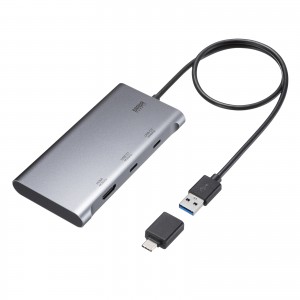 USB-CVU3HD9 / USB映像変換アダプタ（HDMI+USB C×2・3画面出力)