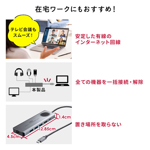 USB-DKM1 / USB3.2 Gen2対応Type-Cドッキングステーション