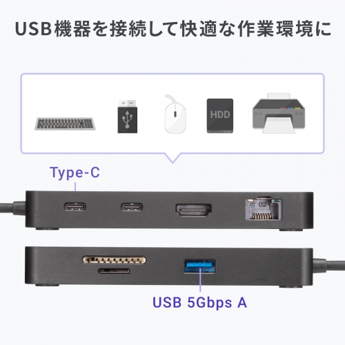 USB-DKM5BKN / USB Type-C ドッキングステーション