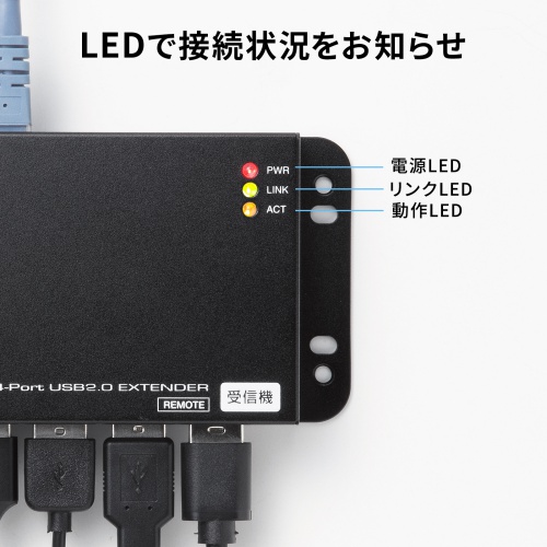 USB-EXSET6 / USB2.0エクステンダー(50m延長、4ポート)