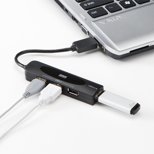 USB-HAC401BK / USB3.0+USB2.0コンボハブ（ブラック）