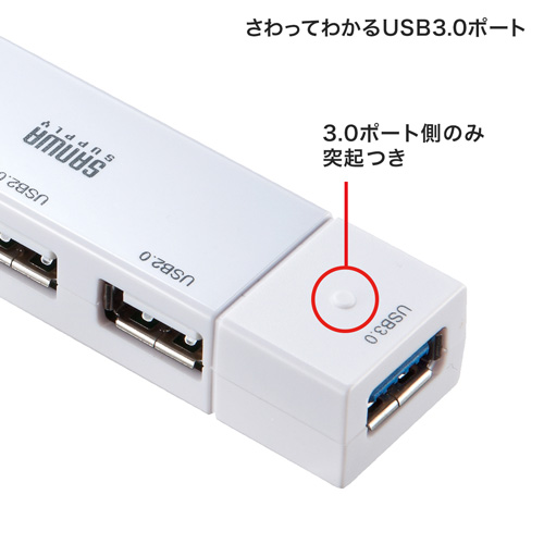 USB-HAC402W / USB3.0+USB2.0コンボハブ（ホワイト）