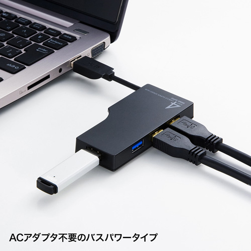 USB-HAM405BK / ケーブル収納4ポートUSB3.0ハブ（ブラック）