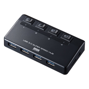 USB-HAS410BK / 個別スイッチ付き4ポートUSB3.0ハブ(ブラック)