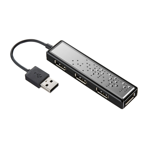 USB-HBJ407BK / 4ポートUSB2.0ハブ（ダイヤモンドブラック）