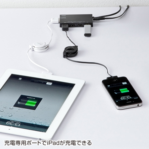 USB-HCA510BK 充電用USBポート搭載4ポートUSB2.0ハブ USB-HCA510BK / 充電用USBポート搭載4ポートUSB2.0ハブ