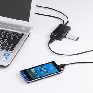 USB-HCA510BK 充電用USBポート搭載4ポートUSB2.0ハブ USB-HCA510BK / 充電用USBポート搭載4ポートUSB2.0ハブ