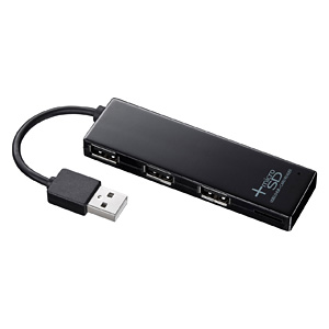 USB-HCM307BK / microSDカードリーダー付きUSB2.0ハブ（ブラック）