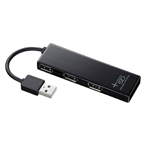 USB-HCM307BK / microSDカードリーダー付きUSB2.0ハブ(ブラック)