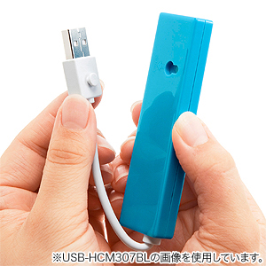 USB-HCM307P / microSDカードリーダー付きUSB2.0ハブ（ピンク）