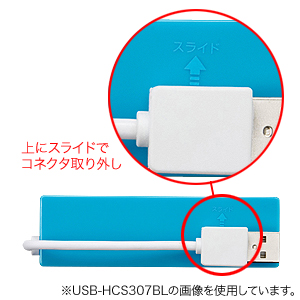 USB-HCS307P / SDカードリーダー付きUSB2.0ハブ（ピンク）