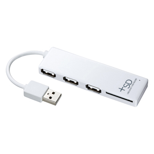 USB-HCS307W / SDカードリーダー付きUSB2.0ハブ(ホワイト)