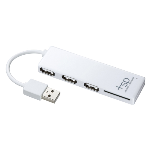 USB-HCS307W【SDカードリーダー付きUSB2.0ハブ（ホワイト）】SDカード ...