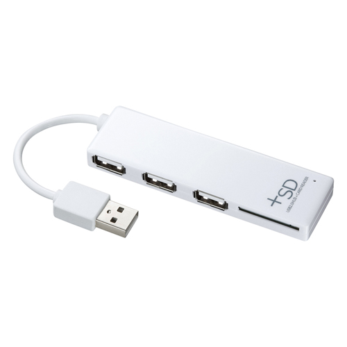 USB-HCS307W / SDカードリーダー付きUSB2.0ハブ（ホワイト）