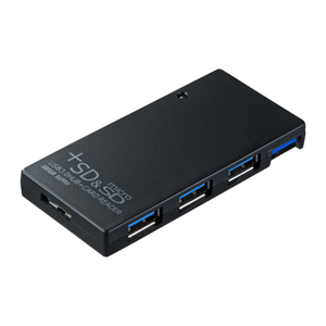 USB-HCS315BK / USB3.0 SDカードリーダー付きハブ(ブラック)