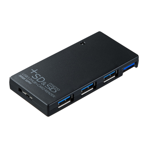 USB-HCS315BK / USB3.0 SDカードリーダー付きハブ（ブラック）