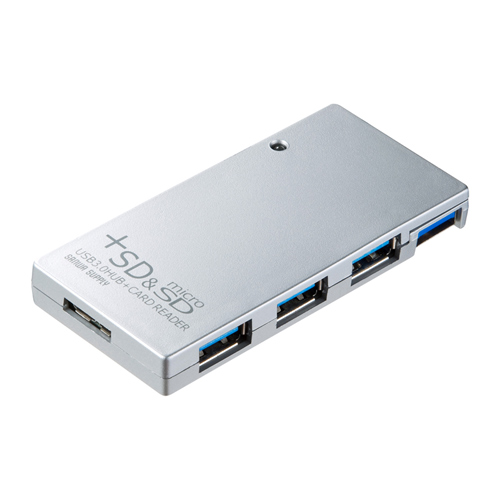 USB-HCS315SV / USB3.0 SDカードリーダー付きハブ（シルバー）