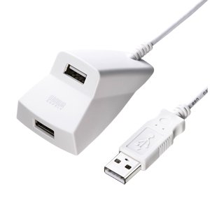 USB-HEX215W / 手元延長用2ポートUSB2.0ハブ（ホワイト）