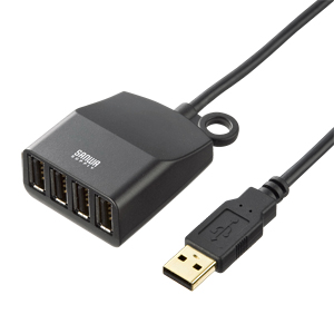USB-HEX415BK / 延長用4ポートUSB2.0ハブ(ブラック)