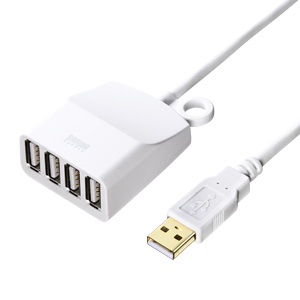 USB-HEX415W / 延長用4ポートUSB2.0ハブ（ホワイト)