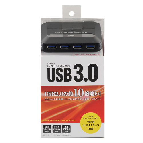 USB-HGW410BKN / 4ポートUSB3.0ハブ（ブラック）