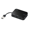 USB-HLA306BK / LANアダプタ-内蔵3ポートUSB2.0ハブ（ブラック）