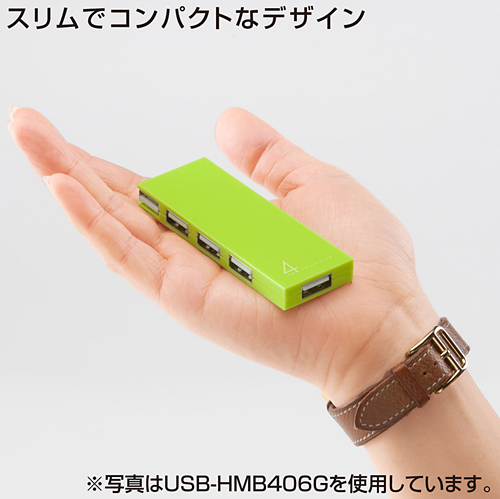 USB-HMB406BK / ケーブル収納4ポートUSB2.0ハブ (ブラック）