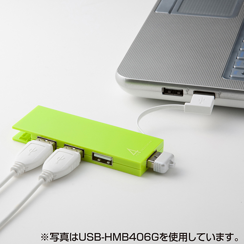 USB-HMB406BK / ケーブル収納4ポートUSB2.0ハブ (ブラック）