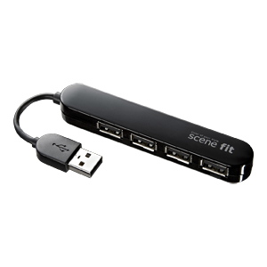 USB-HSF405BK / 4ポートUSB2.0ハブ　scene fit（ブラック）