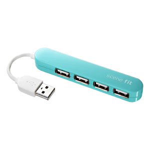 USB-HSF405BL / 4ポートUSB2.0ハブ　scene fit（ブルー）