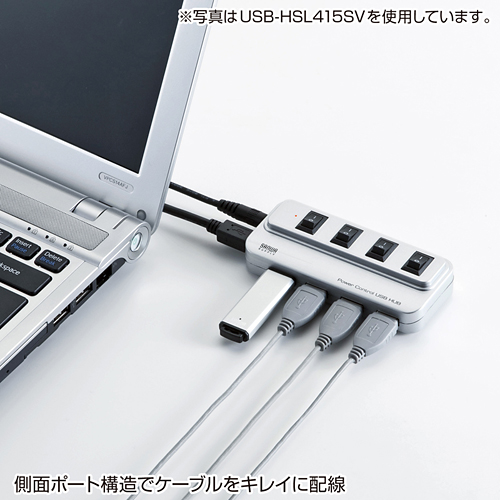 USB-HSL415BK / 個別スイッチ付き4ポートUSB2.0ハブ（ブラック）