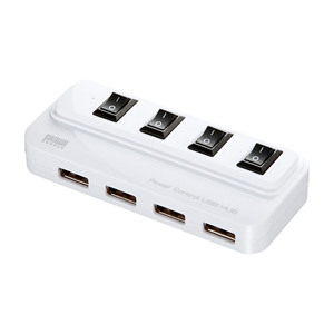 USB-HSL415W / 個別スイッチ付き4ポートUSB2.0ハブ（ホワイト）