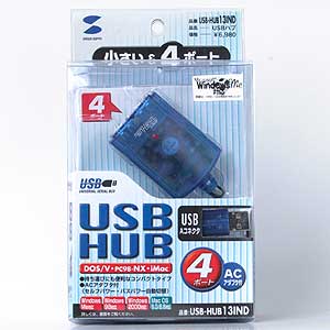 USB-HUB13IND / USBハブ(コンパクト4ポート)