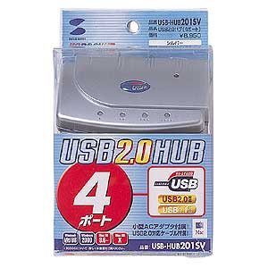 USB-HUB201SV / USB 2.0 ハブ(4ポート・シルバー)