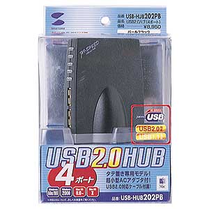 USB-HUB202PB / USB 2.0 ハブ(4ポート・パールブラック)