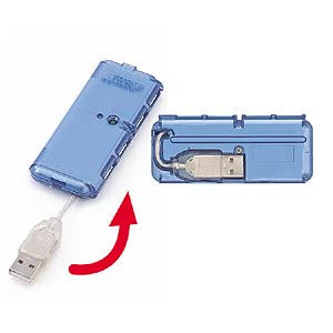 USB-HUB206BL / USB2.0ハブ（ACアダプタ付・ブルーイッシュシルバー）