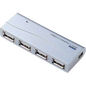 USB-HUB208SV / USB2.0ハブ（4ポート・シルバー）