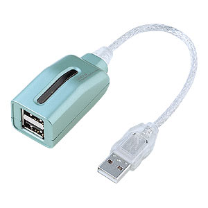 USB-HUB213A / USB2.0ハブ（2ポート・ライトグリーン）