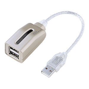 USB-HUB213K / USB2.0ハブ（2ポート・シャンパンゴールド）