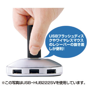 USB-HUB222BK / USB2.0ハブ（4ポート・ブラック）