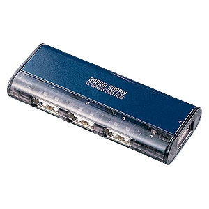 USB-HUB225GBL / USB2.0ハブ（4ポート・ブルー）