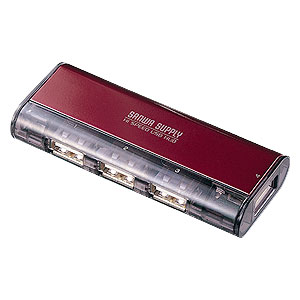 USB-HUB225GWR / USB2.0ハブ(4ポート・ワインレッド)