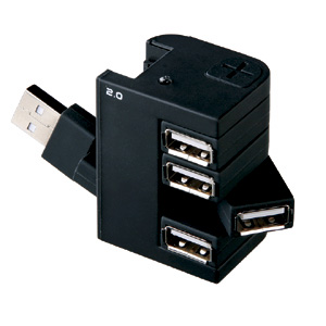 USB-HUB231BK / USB2.0ハブ（4ポート・ブラック）