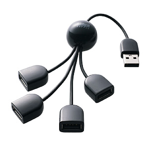 USB-HUB234BK / USB2.0ハブ（4ポート・ブラック）