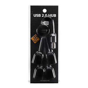 USB-HUB234BK / USB2.0ハブ（4ポート・ブラック）