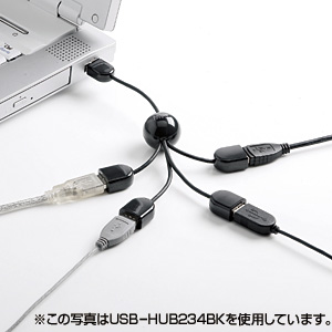 USB-HUB234MBK / USB2.0ハブ（4ポート・マットブラック）